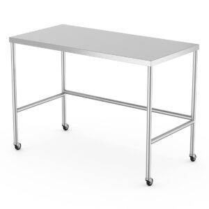 A silver color Instrument Tables with wheels