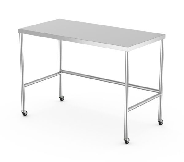 A silver color Instrument Tables with wheels