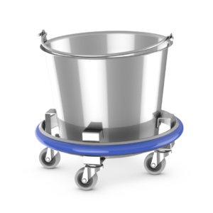 A metallic Stainless Steel Kick Buckets with no background