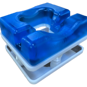 A blue color Prone Head Rest Gel Positioners