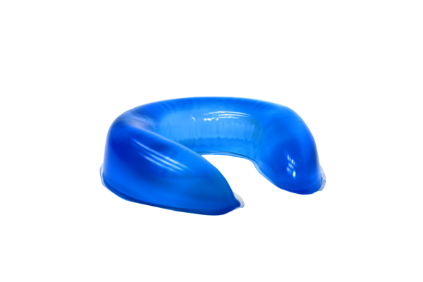 A blue Open Head Ring with Cut kept with a transparent background