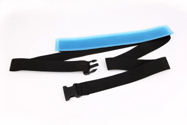 A black and blue color Patient Positioning Belt